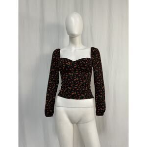 Reformation 'Reign' Black Viscose Top Size 2